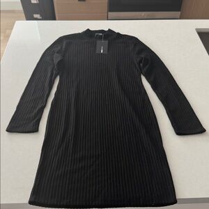 Fashion Nova Black Ribbed Knit Top